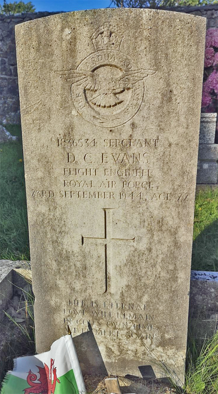 Sgt Desmond Charles Evans<br /><br /><br />died on active duty - September 23rd, 1944 - 582 Sqdn.